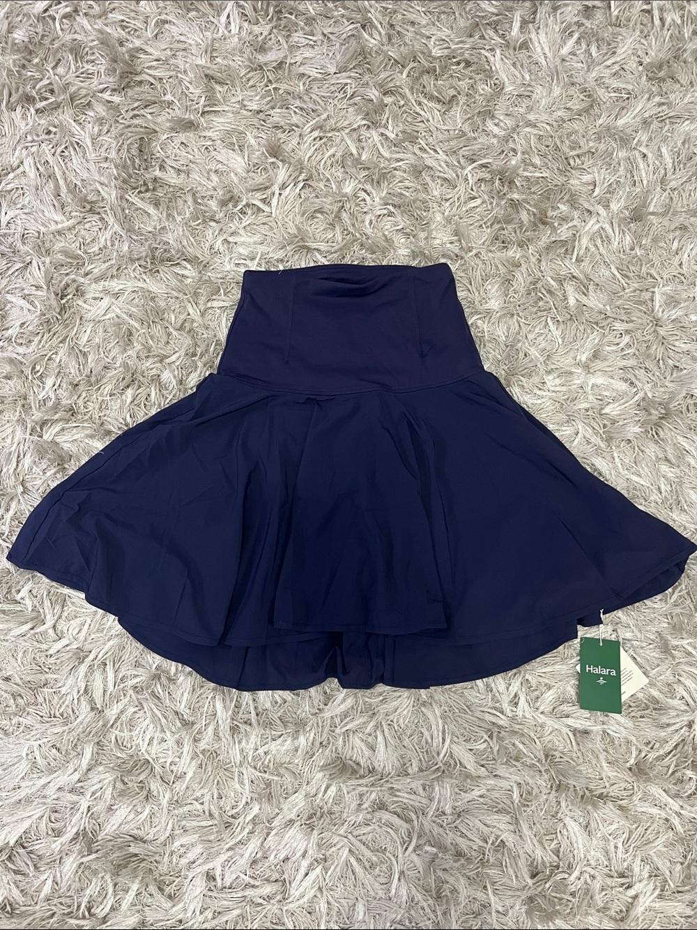 HALARA Navy Circle Skirt with Flared Hem
